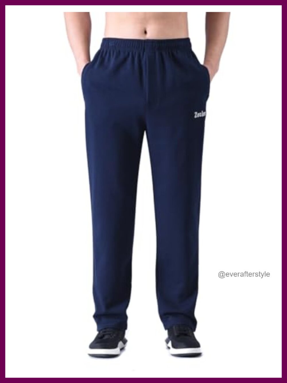 Men's Ponte Roma Straight Leg Sweatpants Zipper Fly Pockets Comfort